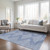 10' X 14' Denim Blue And Ivory Geometric Washable Indoor Outdoor Area Rug