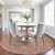 8' Orange Blue And Pink Round Floral Washable Indoor Outdoor Area Rug