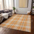 8' X 10' Orange Blue And Ivory Plaid Washable Indoor Outdoor Area Rug
