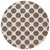 8' Brown And Ivory Round Polka Dot Washable Indoor Outdoor Area Rug