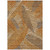 9' X 12' Orange Beige And Gray Floral Washable Indoor Outdoor Area Rug