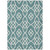 8' X 10' Teal Blue And Ivory Trellis Washable Indoor Outdoor Area Rug