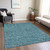 10' X 14' Teal Blue Gray And Ivory Polka Dot Washable Indoor Outdoor Area Rug - Teal Blue, Gray, Ivory