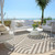8' Round Taupe and Ivory Round Geometric Washable Non Skid Indoor Outdoor Area Rug