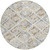 8' Ivory And Cream Round Geometric Washable Indoor Outdoor Area Rug