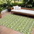 9' X 12' Lime Green Ivory And Beige Floral Medallion Washable Indoor Outdoor Area Rug