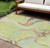 8' X 10' Artichoke Green Blue And Brown Abstract Washable Indoor Outdoor Area Rug