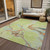 8' X 10' Artichoke Green Blue And Brown Abstract Washable Indoor Outdoor Area Rug