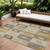 8' X 10' Linen Blue And Copper Geometric Washable Indoor Outdoor Area Rug