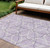 8' X 10' Lavender And Ivory Geometric Washable Indoor Outdoor Area Rug Modern Style - Lavender, Ivory Color
