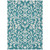 8' X 10' Teal Blue And Ivory Floral Washable Indoor Outdoor Area Rug - Teal Blue, Ivory