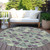 8' Blue And Purple Round Geometric Washable Indoor Outdoor Area Rug