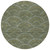 8' Olive Green Fern Green And Silver Round Geometric Washable Indoor Outdoor Area Rug