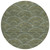 8' Olive Green Fern Green And Silver Round Geometric Washable Indoor Outdoor Area Rug
