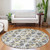 8' Gray And Ivory Round Abstract Washable Indoor Outdoor Area Rug - 880016589214