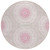 8' Pink Blush And Ivory Round Floral Medallion Washable Indoor Outdoor Area Rug