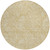 8' Gold And Beige Round Floral Washable Indoor Outdoor Area Rug - Gold, Beige