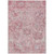 9' X 12' Pink And Gray Damask Washable Indoor Outdoor Area Rug