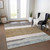 10' X 14' Brown Ivory And Blue Abstract Washable Indoor Outdoor Area Rug