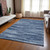 9' X 12' Blue And Navy Blue Abstract Washable Indoor Outdoor Area Rug
