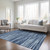 9' X 12' Blue And Navy Blue Abstract Washable Indoor Outdoor Area Rug