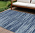 9' X 12' Blue And Navy Blue Abstract Washable Indoor Outdoor Area Rug