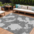 10' X 14' Gray And Ivory Abstract Washable Indoor Outdoor Area Rug - Gray, Ivory