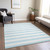 8' X 10' Blue and White Striped Washable Indoor Outdoor Area Rug