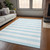 9' X 12' Blue and White Striped Washable Indoor Outdoor Area Rug