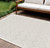 12' X 15' Ivory And White Geometric Indoor Outdoor Area Rug