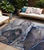9' X 12' Navy Blue Abstract Washable Non Skid Indoor Outdoor Area Rug