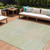 10' X 14' Artichoke Green And Brown Geometric Washable Indoor Outdoor Area Rug - 608219356781