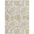 8' X 10' Ivory Beige And Gold Floral Washable Indoor Outdoor Area Rug