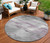 8' Lavender And Gray Round Striped Washable Indoor Outdoor Area Rug