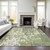 8' X 10' Sage And Ivory Abstract Washable Indoor Outdoor Area Rug Transitional Style - Sage, Ivory Color
