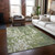 8' X 10' Sage And Ivory Abstract Washable Indoor Outdoor Area Rug Transitional Style - Sage, Ivory Color