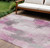 10' X 14' Pink And Silver Abstract Washable Indoor Outdoor Area Rug - Pink, Silver