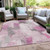 10' X 14' Pink And Silver Abstract Washable Indoor Outdoor Area Rug - Pink, Silver