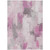 10' X 14' Pink And Silver Abstract Washable Indoor Outdoor Area Rug - Pink, Silver