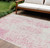 10' X 14' Pink And Ivory Abstract Washable Indoor Outdoor Area Rug Transitional Style - Pink, Ivory Color