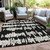 8' X 10' Black Ivory And Gray Striped Washable Indoor Outdoor Area Rug - 608219056933