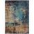 9' X 12' Teal Blue Black And Copper Abstract Washable Indoor Outdoor Area Rug
