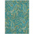 8' X 10' Teal Paisley Washable Non Skid Indoor Outdoor Area Rug