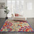 Homeroots Home Decor 6’ x 9’ Red and Multicolor Indoor Outdoor Area Rug