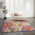 Homeroots Home Decor 6’ x 9’ Red and Multicolor Indoor Outdoor Area Rug
