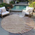 8' Orange Copper And Terra Cotta Round Abstract Washable Indoor Outdoor Area Rug - Orange, Copper, Terra Cotta