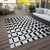 10' X 14' Black And Ivory Geometric Washable Indoor Outdoor Area Rug Transitional Style - Black, Ivory Color