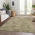 9' X 12' Khaki Brown And Beige Geometric Washable Indoor Outdoor Area Rug
