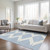 10' X 14' Ivory And Blue Geometric Washable Indoor Outdoor Area Rug