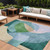 8' X 10' Green And Teal Blue Abstract Washable Indoor Outdoor Area Rug
